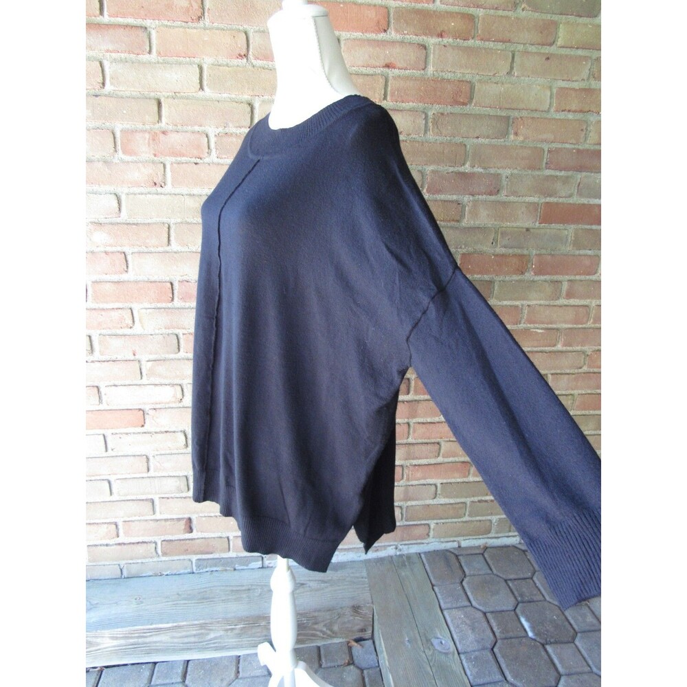 NWT Adrianna Papell Womens M Sweater Black Long Sleeve Pullover Middle Seam - Picture 12 of 16